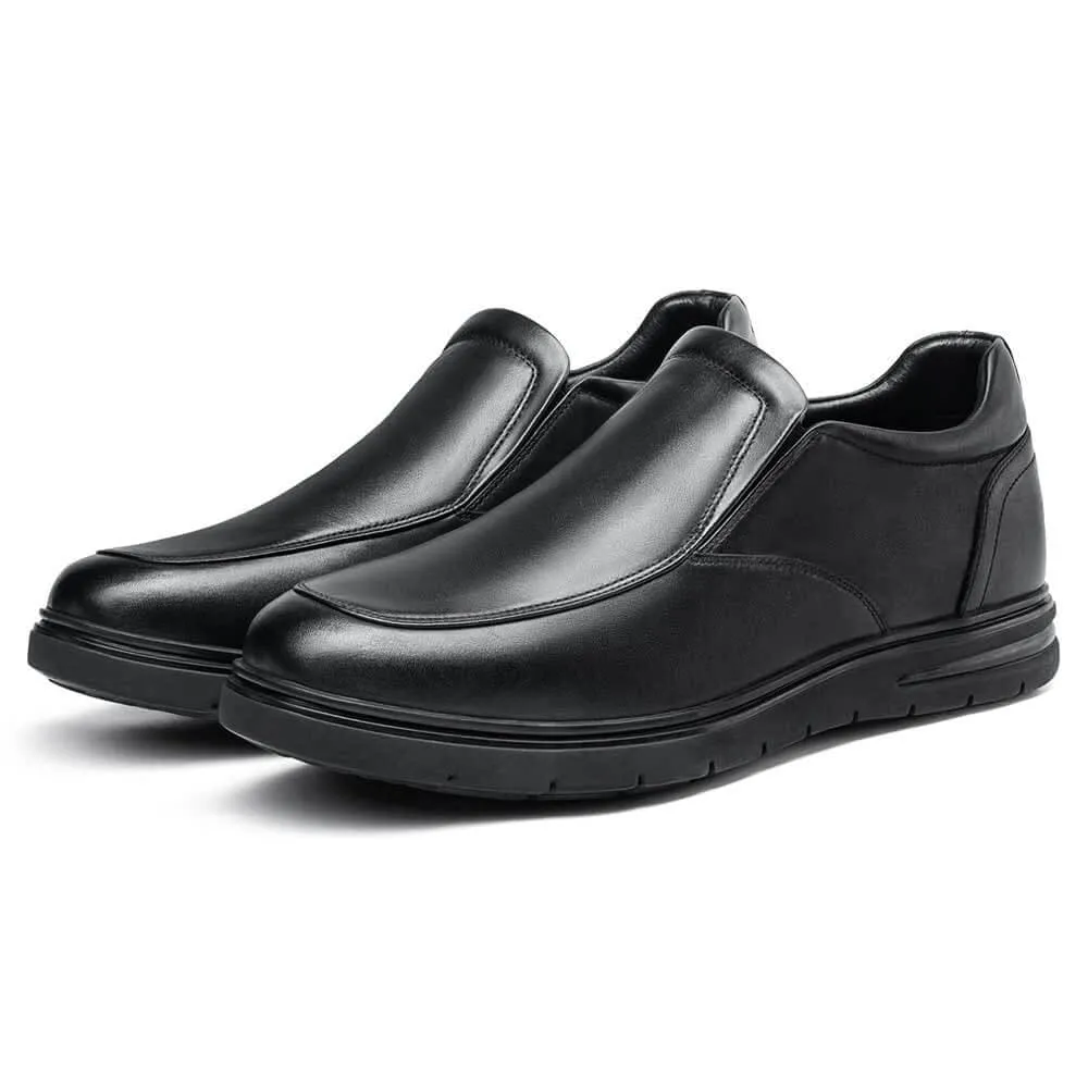 This item only ships to the United States - 6 CM / 2.36 Inches CMR CHAMARIPA Men's Elevator Loafers: Enhance Your Height with Black Leather Casual Loafers