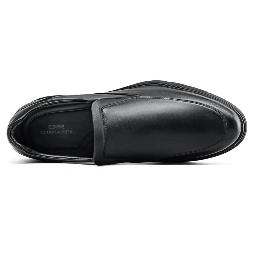 This item only ships to the United States - 6 CM / 2.36 Inches CMR CHAMARIPA Men's Elevator Loafers: Enhance Your Height with Black Leather Casual Loafers