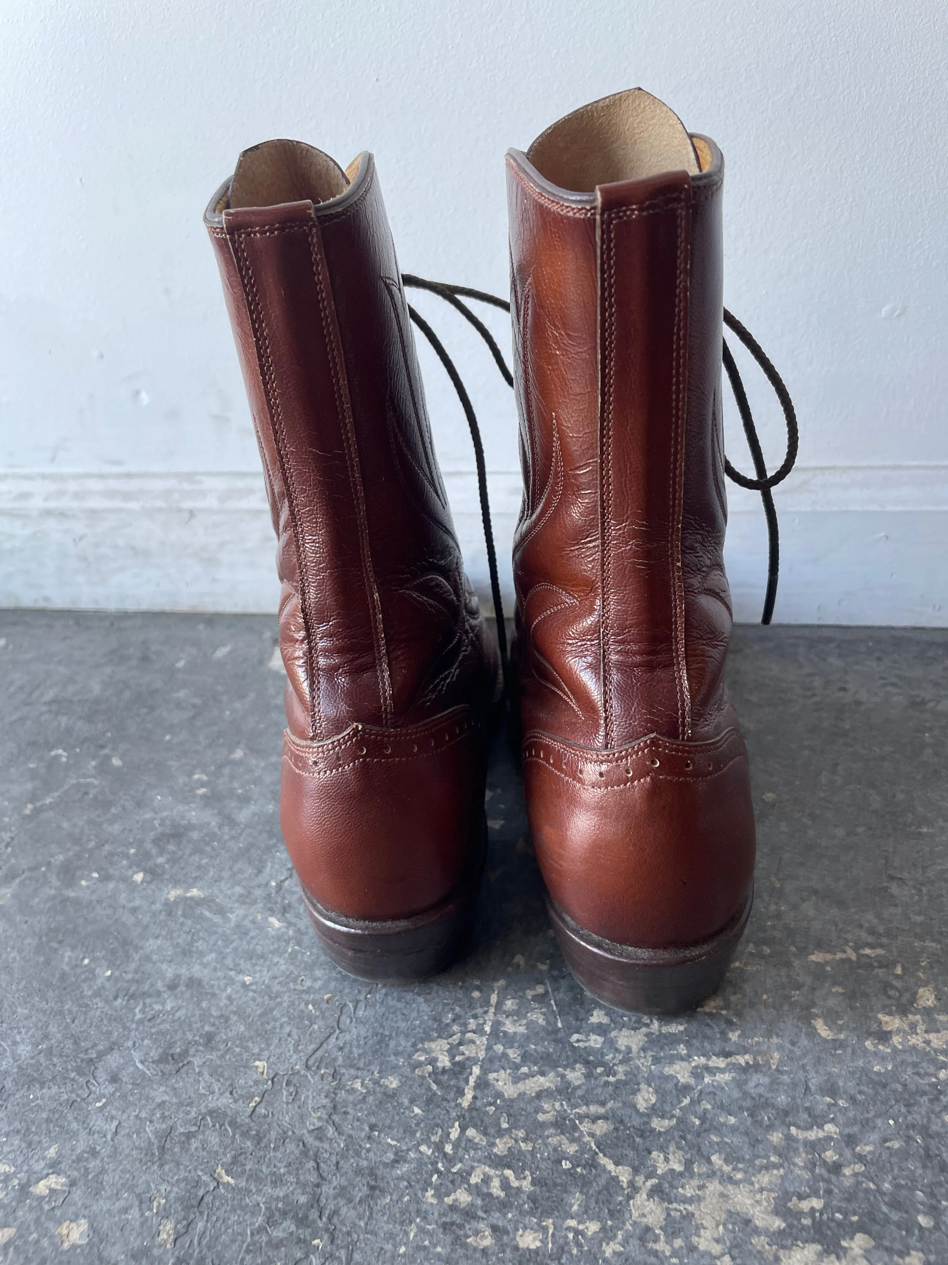 Vintage Brown Lace-Up Weinkauf Roper Boots