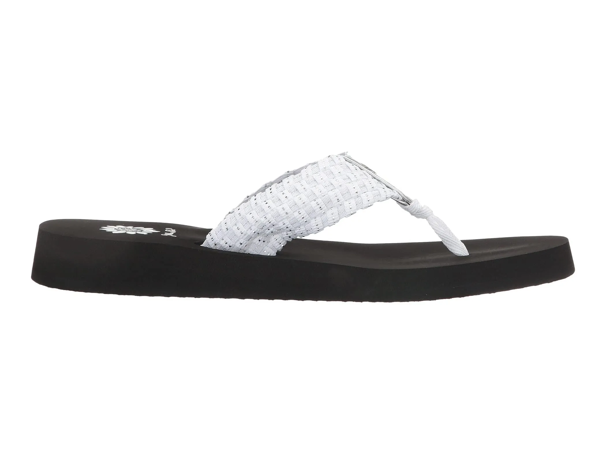 Yellow Box Soleil Easy slip-on Thong Wedge Sandals White Silver
