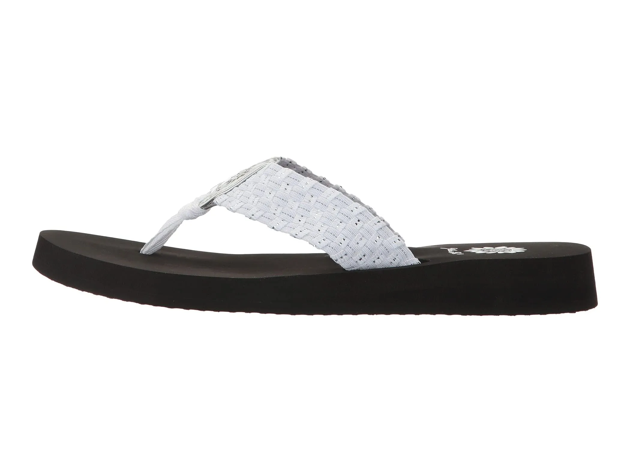 Yellow Box Soleil Easy slip-on Thong Wedge Sandals White Silver