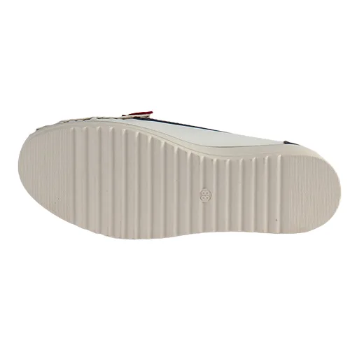 Zanni Ladies Loafers - Pakundia - White/Navy/Red